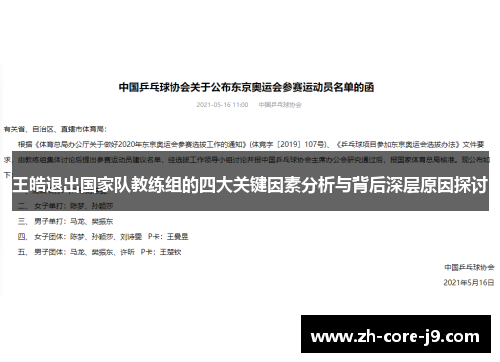 王皓退出国家队教练组的四大关键因素分析与背后深层原因探讨